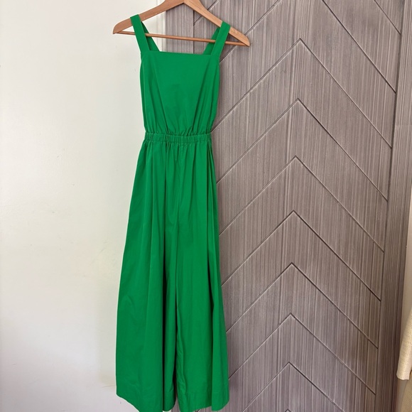 COS Bow-Back Wide-Leg Jumpsuit Green Sleeveless Cotton Size 2 - Picture 5 of 12
